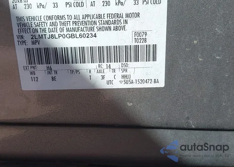 2016 Lincoln Mkx Reserve from USA, damaged, VIN 2LMTJ8LP0GBL60234